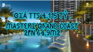 giá dễ chốt: 2pn masteri grand coast 64,9m2 tây bắc view cv nội khu venice - tts 4,115 tỷ