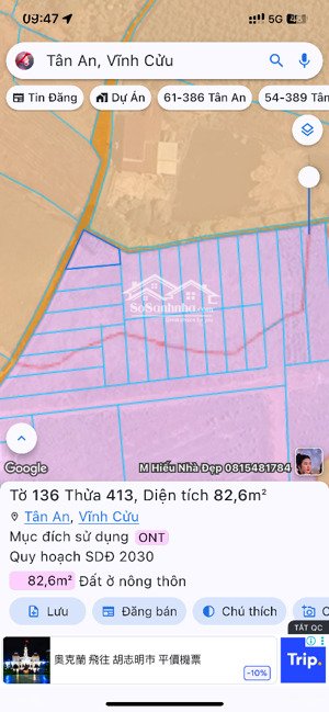 bán đất giá tốt 600 triệu, vài lô 40m2 tại 767, vĩnh tân, vĩnh cửu, đồng nai