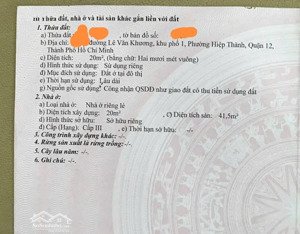 1 tỷ 850 đường lê văn khương không còn căn thứ 2