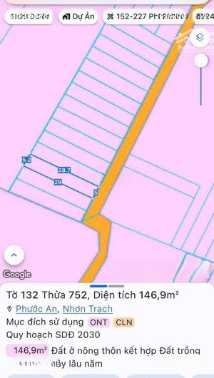 bán đất vĩnh thanh, nhơn trạch. full thổ cư, dt 147m2, sang tên ngay trong ngày, giá siêu tốt