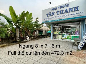 chính chủ bán gấp nhà mặt tiền tỉnh lộ 8 phú hòa đông, dt: 8 x 71,6 m full thổ cư, kinh doanh