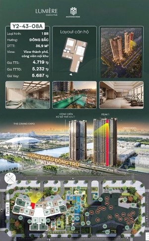 chỉ 1 căn hộ 1pn view trường học tại lumière essence peak - vị trí đẹp