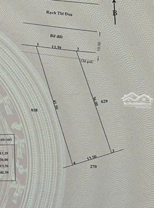 cần bán gấp lô đất nông nghiệp 500m2 (13.3x36m) mặt tiền rạch thi đua quy hoạch trong khu dân cư