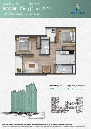 rẻ nhất fpt plaza 3, tầng 1x có sân vườn, hướng về thành phố ko bị chắn view loại 2pn2wc