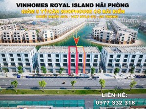05 căn shophouse mặt đường tla trục đường chính dự án vinhomes royal island - chiết khấu 35%