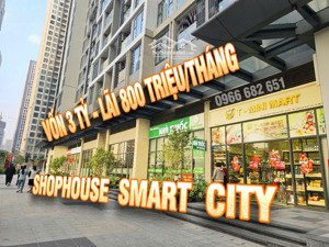 dòng tiền lãi 800 triệu/năm tại shophouse smart city - vốn chỉ 3 tỷ - sổ đỏ lâu dài