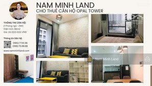 phòng kinh doanh - cho thuê căn hộ 2 pn opal tower saigon pearl 86m² full nội thất - giá tốt