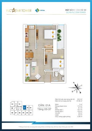 bán cắt lỗ căn 2pn 60m2 tại flc quang trung, hà đông, giá chỉ 4.1x tỷ