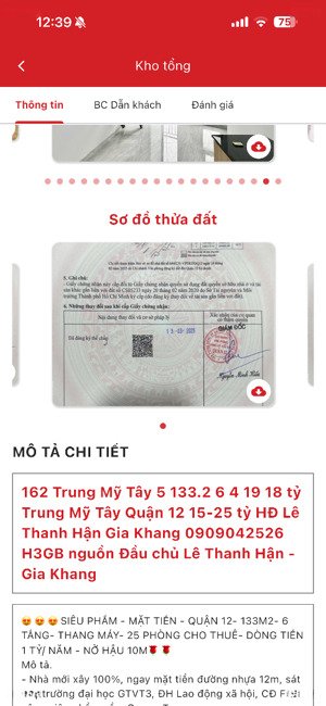 siêu phẩm - mặt tiền - quận 12- 133m2- 6 tầng- thang máy- 25 phòng cho thuê- dòng tiền 1 tỷ/ năm