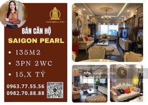 hải yến nam minh land - bán căn hộ 3 pn saigon pearl 135 m2, tầng cao, nội thất đẹp như hình