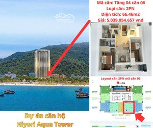 căn 2pn/66.46m2 giá 5.039 tỷ view biển đà nẵng - hiyori aqua tower