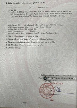 lô đất mặt tiền đường nguyễn trực, đối diện công viên đại dương, cách biển 100m