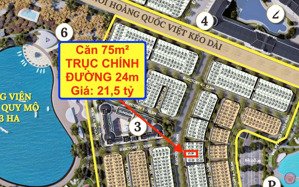 căn liền kề 75m² trục chính đường 24m giá 21,5 tỷ. hỗ trợ tiền thuê 720 triệu vip nhất noble ttl