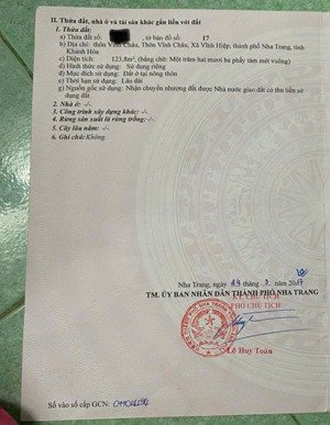 bán lô đất vĩnh châu vĩnh hiệp, nha trang