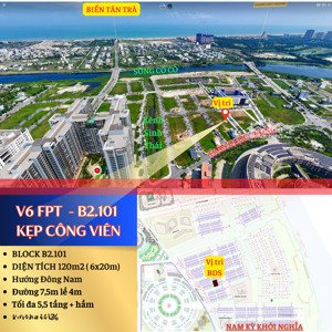 v6 fpt b2.101 - 120m2 | lô đất kẹp công viên vị trí đẹp hiếm