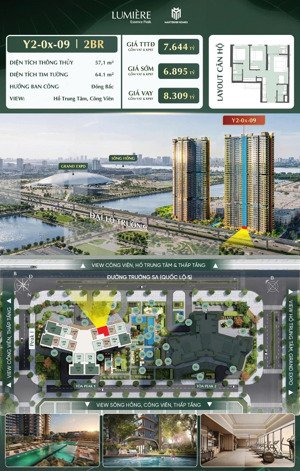 masteri lumiere essence peak bán gấp 2pn giá rẻ nhất chưa đến 7 tỷ view công viên, 