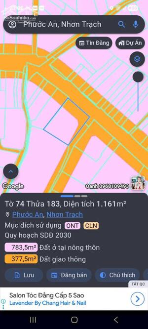 BÁN ĐẤT MẶT TIỀN ĐƯỜNG HÙNG VƯƠNG – PHƯỚC AN, NHƠN TRẠCH
