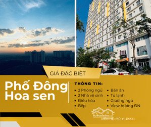 bán căn hộ chung cư phố đông hoa sen, tầng cao view đông nam, 2pn 2wc