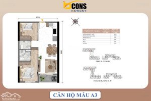 duy nhất 1 căn bcons newsky a1.01, dt 57,78m2, 2pn, 2wc giá tốt nhất