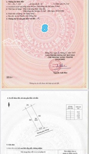 đất cách quốc lộ 51 khoảng 300m, đối diện khu công nghiệp long thành và kcn long đức