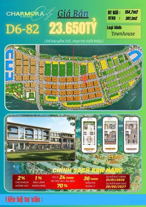 siêu vip căn villa song lập mặt tiền đường d22 rộng 16m | charmora city - sun group