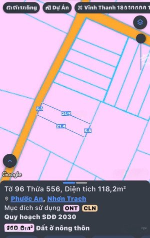 bán đất phước an, nhơn trạch, đn. dt 118,2m2, có 103m2 thổ cư. giá siêu tốt, giao dịch ngay