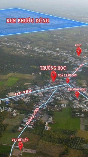 bán đất diện tích lớn ấp 2 bàu đồn, xã truông mít, tây ninh