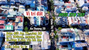 bán lô đất đường an thượng 20, sát châu thị vĩnh tế, dt 105m2, vuông vức, giá chỉ 16 tỷ