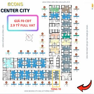 bcons center city - căn 2pn gần ga metro giá tốt nhất 2.9 tỷ full vat giá chủ đầu tư view sài gòn