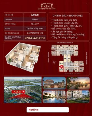 bán 2pn 2wc 76,45 4,775 tỷ tại khải hoàn prime hcm lh 