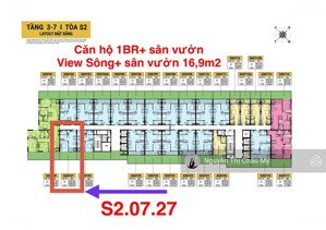 căn hộ sân vườn 1br+ trục 27 view sông - giỏ độc quyền - view thành phố toà s2 -châu mỹ srt