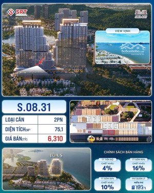 bán căn hộ mặt biển aria bay tower, 5,342 tỷ, tại hạ long