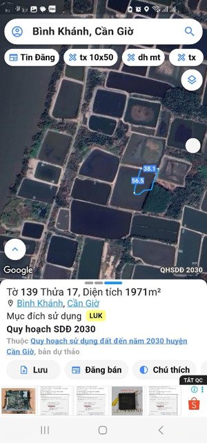 bán nhanh lô đất 2.392 m² đường trần quang quờn, bình khánh quy hoạch đất ở giá chỉ 2 tr/m2