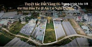 lô đất đẹp 1.213.29m2 mt triệu việt vương p3 đà lạt - ngay trung tâm - lô lớn thích hợp xây ks