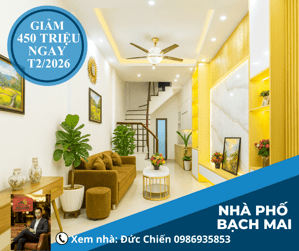 Nhà phố Bạch Mai, 25m², 4 tầng, GIẢM NGAY NỬA TỶ ĐỒNG CHO KHÁCH MUA TRONG T2/2026