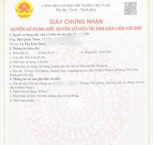 tôi cần bán gấp căn hộ 2 phòng ngủ, 2wc. view svđ mỹ đình tại golden palace mễ trì. lh: 