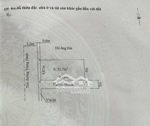 bán lô góc 51.7m2 mặt đường trung hành, hải an