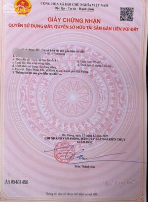 Bán đất Minh Tân - Kiến Thụy - Hải Phòng