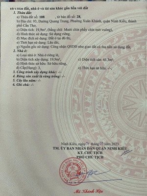 bán nhà trệt 2 lầu mặt tiền quang trung