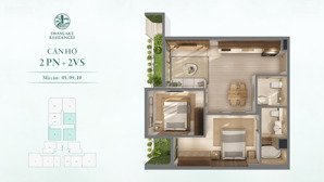 bán 2 ngủ 2 vệ sinh , 67m2 sử dụng , đông nam - chung cư swanlake onsen ecopark - 6 tỷ