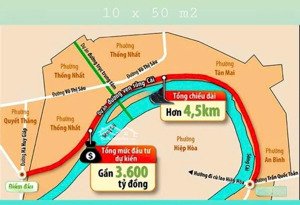 450m2 mặt tiền trung tâm biên hòa, vị trí nằm giữa khu vip d2d nối liền cù lao ngọc hiệp hòa