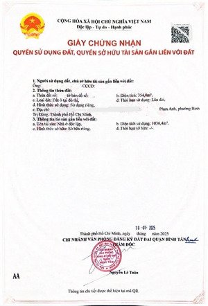 chdv phan anh - tài sản dòng tiền 36 tỷ 8 thương lượng