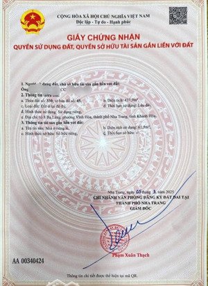 bán đất đường dương hiến quyền, vĩnh hoà, nha trang. dt:438m2. ngang 15m. gần biển. giá:48 tỷ