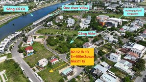 bán lô biệt thự song hào, khu đô thị phú mỹ an. nhìn qua biệt thự oneriver.