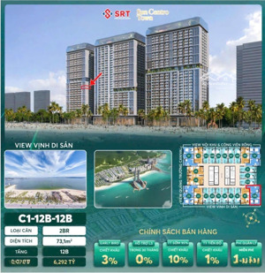 bán cc 2pn, 2wc tại sun centro town, 6,292 tỷ, 73.1m2