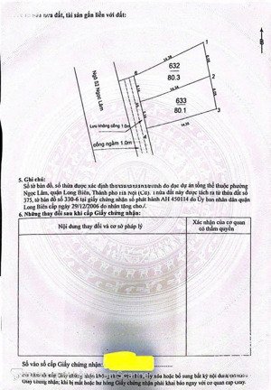 đất thổ cư vừa cấp sổ: diện tích 80m2 chính chủ tại quận long biên