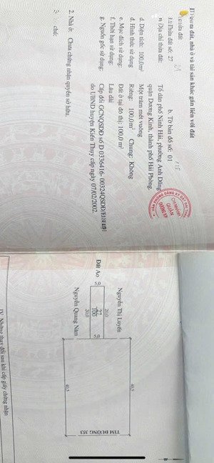 mở bán lô đất 100m2 mặt đường phạm văn đồng anh dũng dương kinh, đối diện dự án hưng ngân