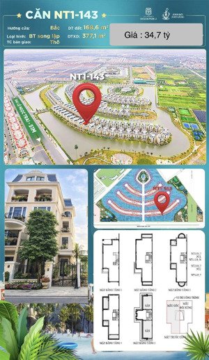 bán biệt thự tại vinhomes ocean park 2, 34,7 tỷ- 168,6 m2