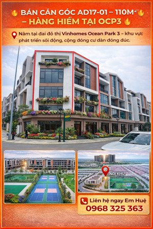 bán căn góc ad17-01 110m hàng hiếm tại ocp3 giá chỉ 14