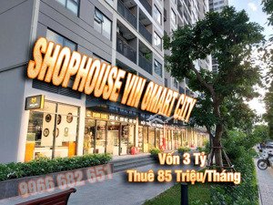 3 tỷ sở hữu ngay - shophouse vinhomes smart city - 85 triệu/tháng - sổ lâu dài - lãi 800 triệu/ năm